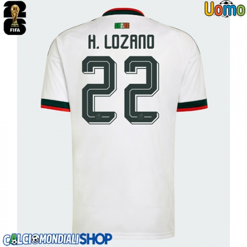 Maglie da calcio Messico Hirving Lozano #22 Seconda Maglia Mondiali 2026  Manica Corta